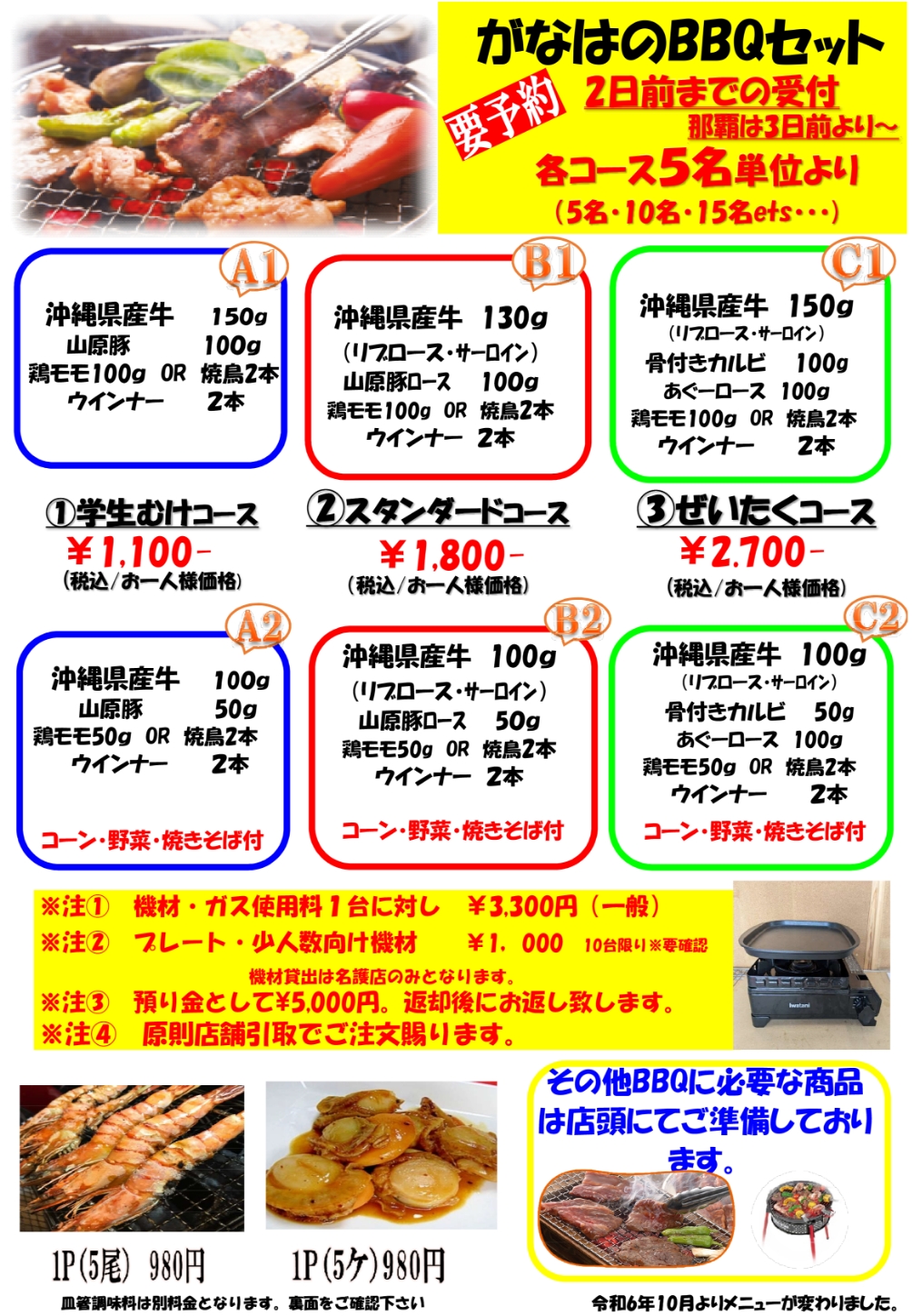 BBQセットの内容の画像